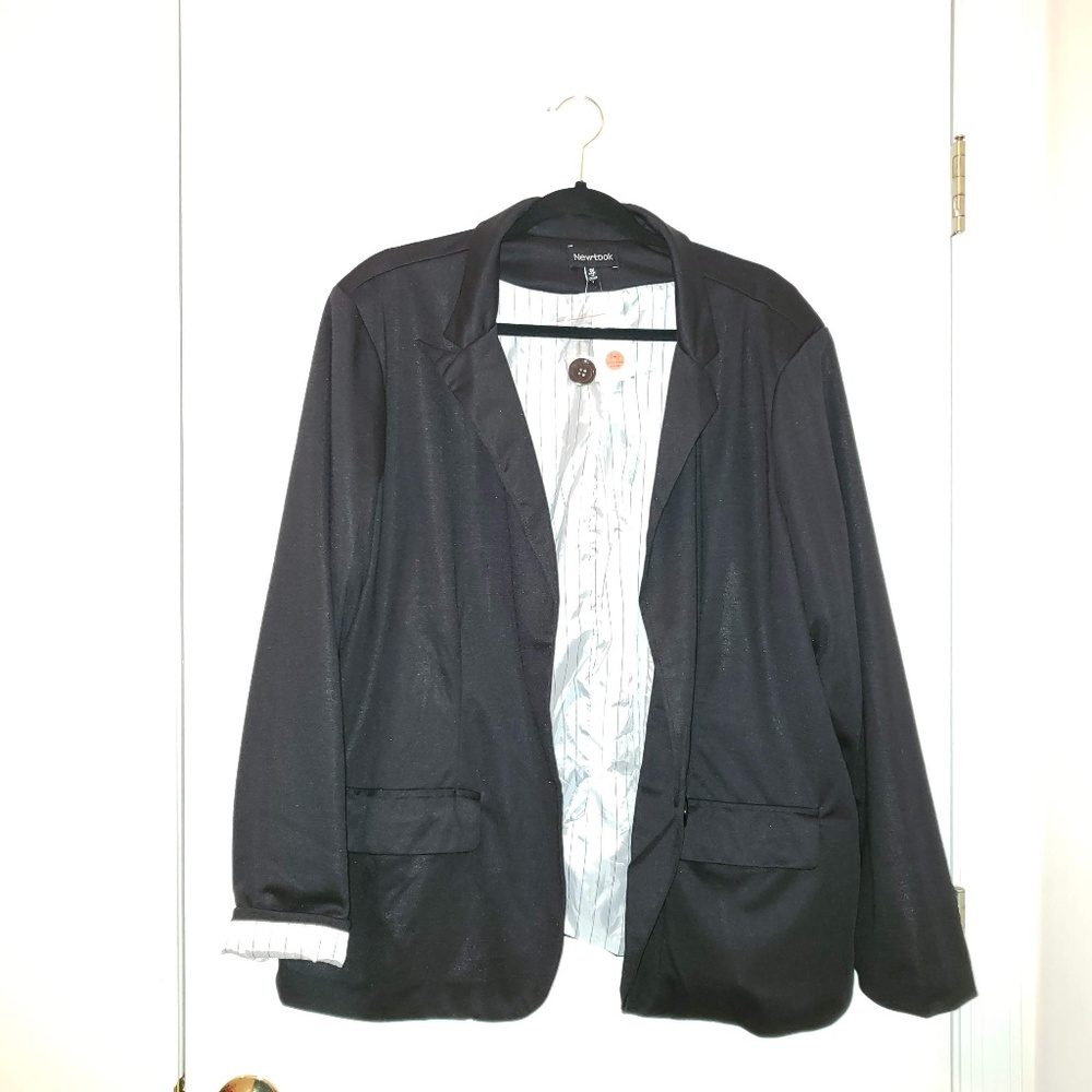 NWOT Black Blazer w/Pin-Striped Lining